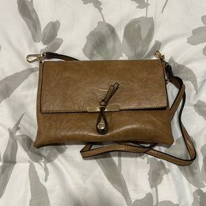 Brown Faux Leather Cross Body